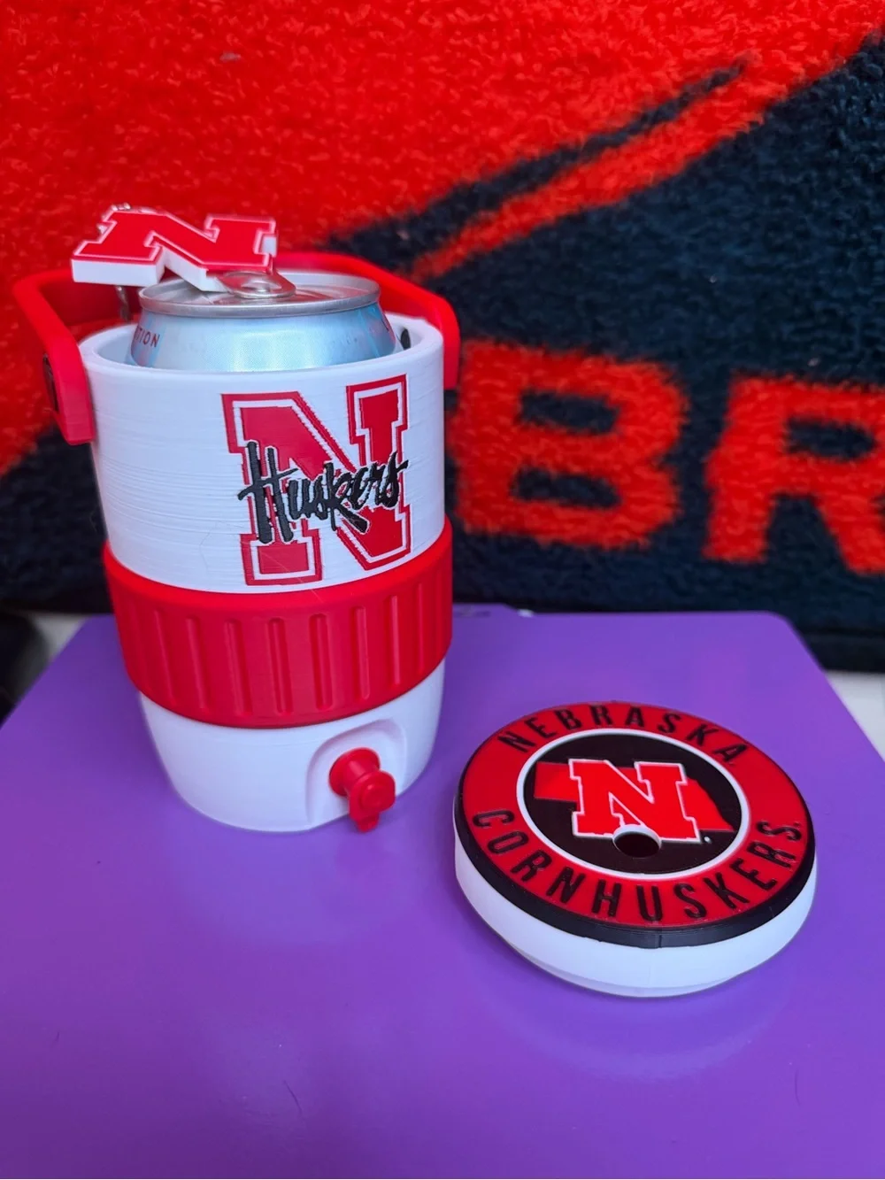 Custom Design - Nebraska Huskers Cooler Can Holder 12 oz by 3d print